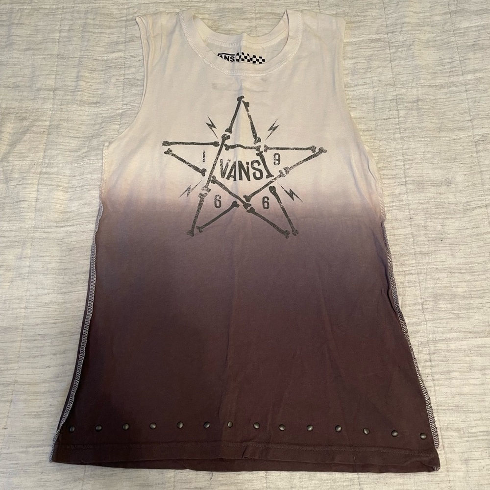 Grey and white graphic tank top, never worn.